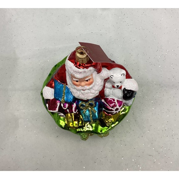 Glassware Art Studio~Santa with Toy Sack Glass Christmas Ornament - Picture 5 of 12